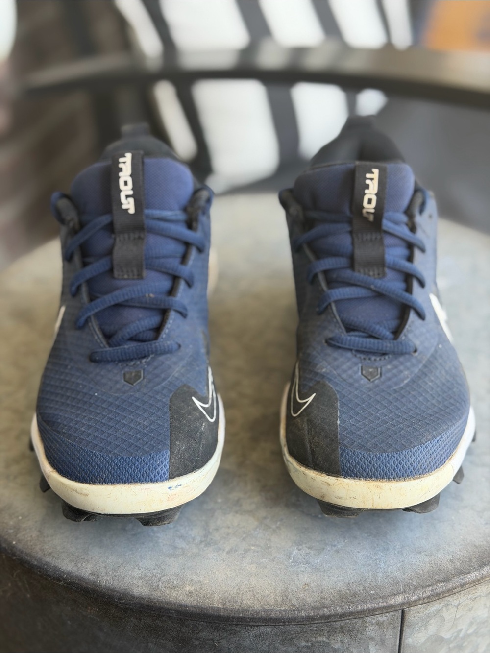 Nike Navy Blue Baseball Cleats with White Accents